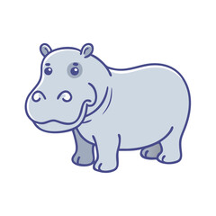 hippo vector icon, animals vector illustration - simple illustration of hippo perfect for logos, and animals-themed designs.