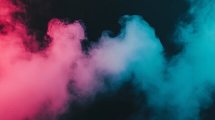 Naklejka premium Mystical Smoke Trails Against Solid Black Background with Copy Space