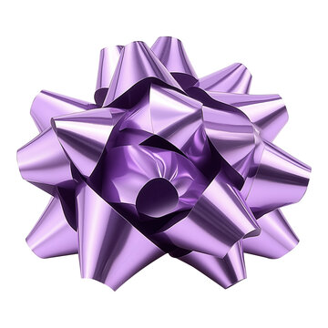Festive purple bow suitable for various celebrations against a transparent background, gift bow png image