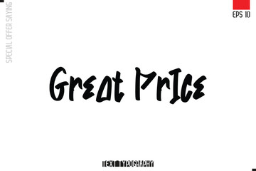 Typography Lettering Special Offer Design For Advertising Great Price