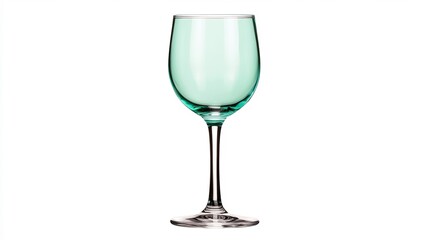 Fototapeta premium Elegant Transparent Wine Glass with Thin Stem Isolated on White Background