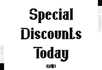 Sale Template Design Banner Typography Text Special Discounts Today