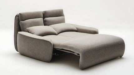 Amusing sofa with a convertible design, turning into a lounge chair or bed 