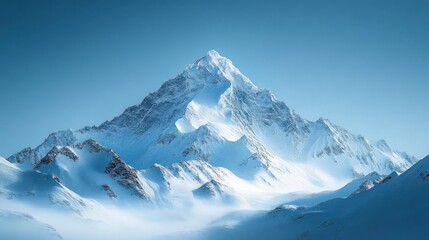 Obraz premium Majestic Winter Peak: A Serene, Snow-Covered Mountaintop