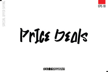 Price Deals Typography Lettering Special Offer Design For Advertising