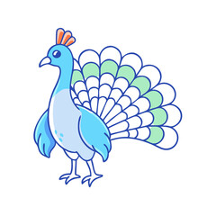 peacock vector icon, animals vector illustration - simple illustration of peacock perfect for logos, and animals-themed designs.