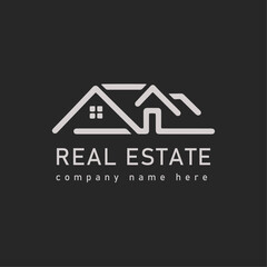 Sleek and Minimal Style Hand-Drawn Real Estate Company Logo for Template Use in Flyer, Marketing, and Brochure Projects, Perfect for Professional Branding and Real Estate Promotion