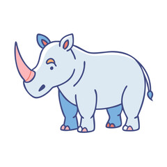 rhino vector icon, animals vector illustration - simple illustration of rhino perfect for logos, and animals-themed designs.