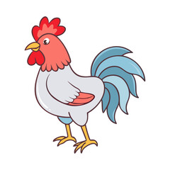 rooster vector icon, animals vector illustration - simple illustration of rooster perfect for logos, and animals-themed designs.