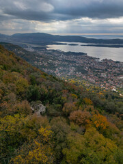 Ruined church in forested mountains, Montenegro