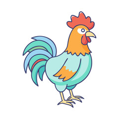 rooster vector icon, animals vector illustration - simple illustration of rooster perfect for logos, and animals-themed designs.