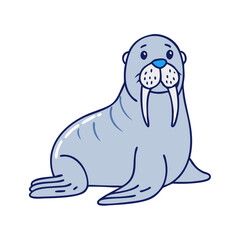 walrus vector icon, animals vector illustration - simple illustration of walrus perfect for logos, and animals-themed designs.