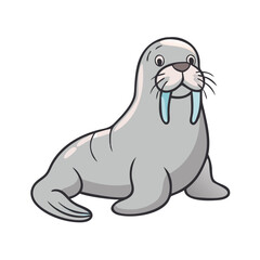 walrus vector icon, animals vector illustration - simple illustration of walrus perfect for logos, and animals-themed designs.