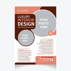 Obraz premium Luxury interior design flyer template layout
