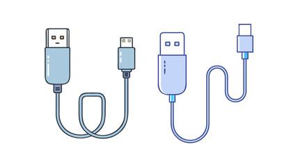 usb cable 02 vector icon, electronics vector illustration - simple illustration of usb cable 02 perfect for logos, and electronics-themed designs.
