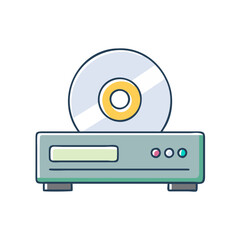 cd dvd player vector icon, electronics vector illustration - simple illustration of cd dvd player perfect for logos, and electronics-themed designs.