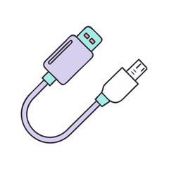charging cable vector icon, electronics vector illustration - simple illustration of charging cable perfect for logos, and electronics-themed designs.