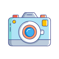 digital camera vector icon, electronics vector illustration - simple illustration of digital camera perfect for logos, and electronics-themed designs.