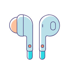 earbuds vector icon, electronics vector illustration - simple illustration of earbuds perfect for logos, and electronics-themed designs.
