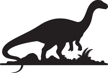 Dinosaur silhouette victor design with white background