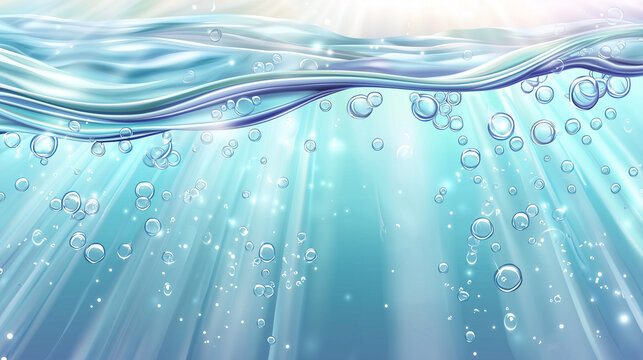 Serene Underwater Abstract with Air Bubbles