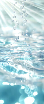 Serene Underwater Abstract with Air Bubbles