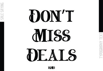 Sale Template Design Banner Typography Text Don’t Miss Deals