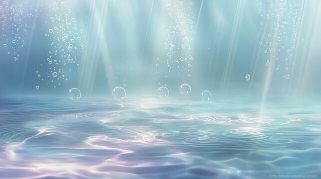 Serene Underwater Abstract with Air Bubbles