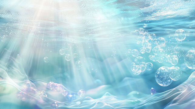 Serene Underwater Abstract with Air Bubbles