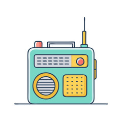 portable radio vector icon, electronics vector illustration - simple illustration of portable radio perfect for logos, and electronics-themed designs.