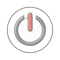 power button vector icon, electronics vector illustration - simple illustration of power button perfect for logos, and electronics-themed designs.