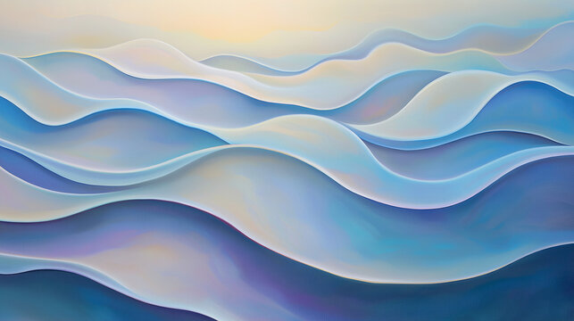Calming Abstract Composition with Flowing Shapes - Generative AI Image