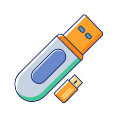 usb flash drive vector icon, electronics vector illustration - simple illustration of usb flash drive perfect for logos, and electronics-themed designs.