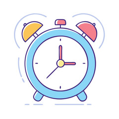 alarm clock vector icon, electronics vector illustration - simple illustration of alarm clock perfect for logos, and electronics-themed designs.