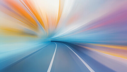 Route tunnel abstrait avec un flou cinétique dynamique illustrant la vision périphérique et le mouvement.