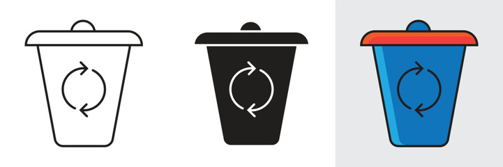 Trash and recycle bin icon vector illustration. Trash bin vector icon for apps, web and entertainment.