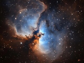 Obraz premium A Cosmic Nebula Displays Stellar Dust and Gaseous Clouds