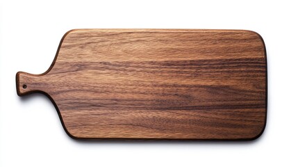 Fototapeta premium Polished Wooden Cutting Board Isolated on White Background
