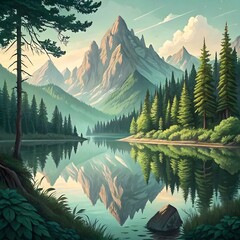 sunset in the mountains