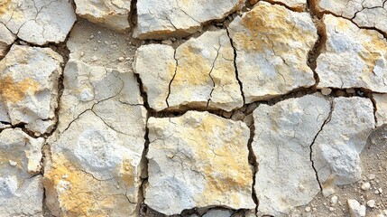 Fototapeta premium Cracked Earth: A dry, cracked desert floor with deep crevices spreading like spiderwebs across the dusty ground
