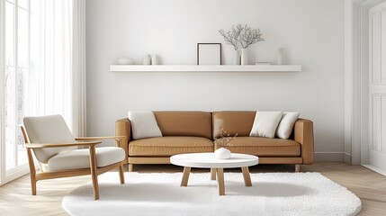 Modern minimalist living room. interior design.