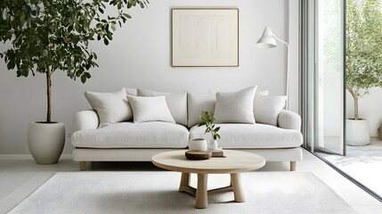 Modern minimalist living room. interior design.