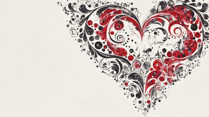 An intricate Valentine's Day heart border with