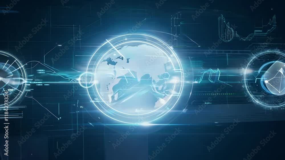 Wall mural science digital technology background background tech abstract network geometric future high pattern