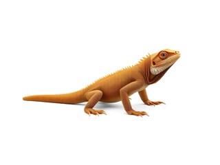 Obraz premium Cute iguana cartoon 3d rendering illustration