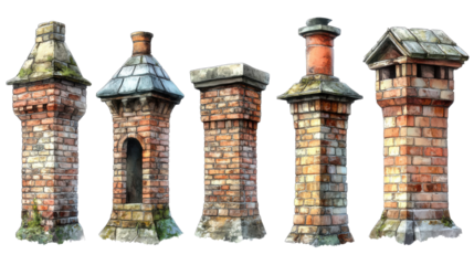 city leaning tower isolated on white background 