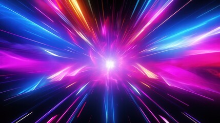 Fototapeta premium Vibrant colorful light burst in dynamic abstract motion