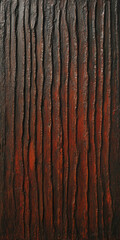 Fototapeta premium A textured bark of a sequoia tree, with vertical ridges and dark reddish-brown tones creating a majestic appearance.