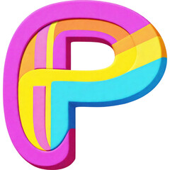 Letter P with Rainbow Gradient