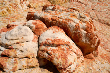 Colorful textured sandstones in the soap creek of Arizona USA